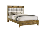 222971Q Henderson 57-inch Queen Bookcase Panel Bed Medium Oak