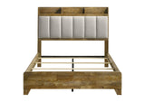 222971Q Henderson 57-inch Queen Bookcase Panel Bed Medium Oak