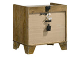 222972 Henderson 1-drawer LED Nightstand Bedside Table Medium Oak