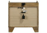 222972 Henderson 1-drawer LED Nightstand Bedside Table Medium Oak