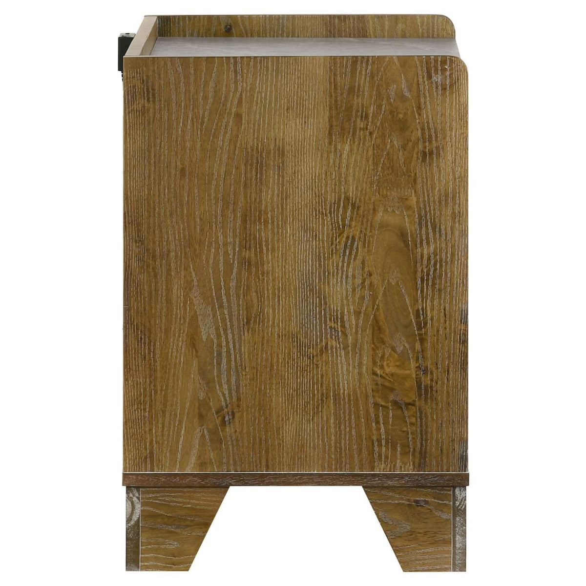 222972 Henderson 1-drawer LED Nightstand Bedside Table Medium Oak