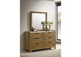 222973M Henderson 6-drawer Bedroom Dresser with Mirror Medium Oak