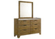 222973M Henderson 6-drawer Bedroom Dresser with Mirror Medium Oak