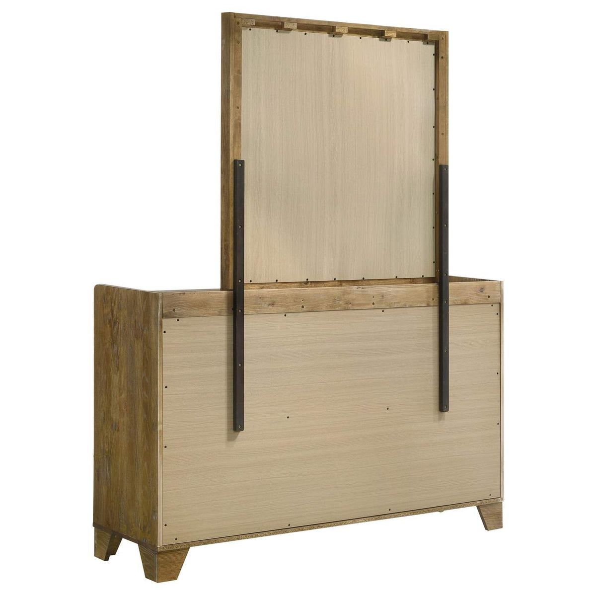 222973M Henderson 6-drawer Bedroom Dresser with Mirror Medium Oak