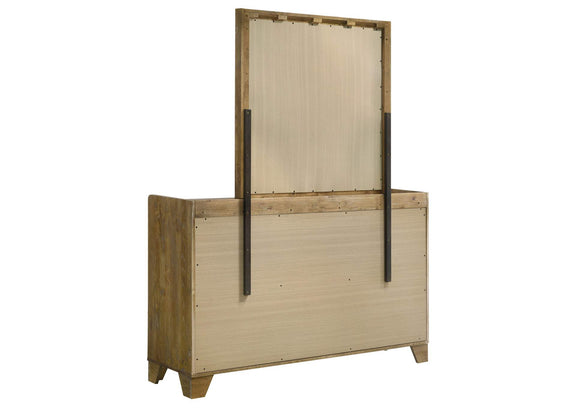 222973M Henderson 6-drawer Bedroom Dresser with Mirror Medium Oak