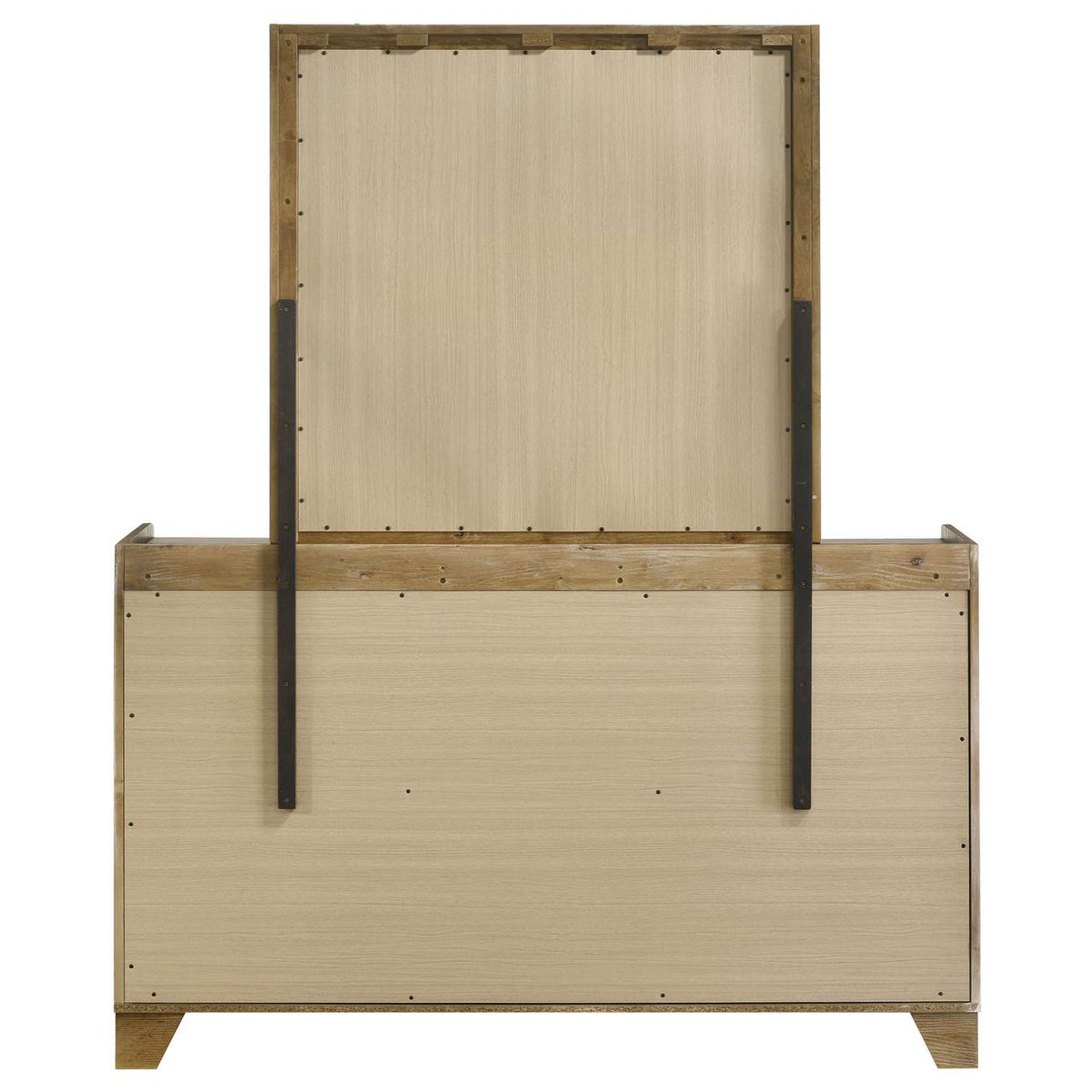222973M Henderson 6-drawer Bedroom Dresser with Mirror Medium Oak