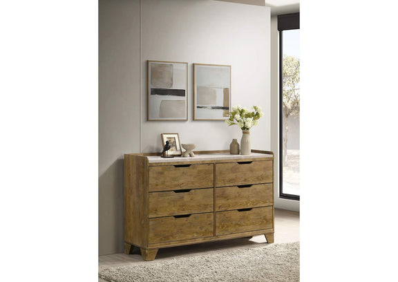 222973 Henderson 6-drawer Bedroom Dresser Cabinet Medium Oak