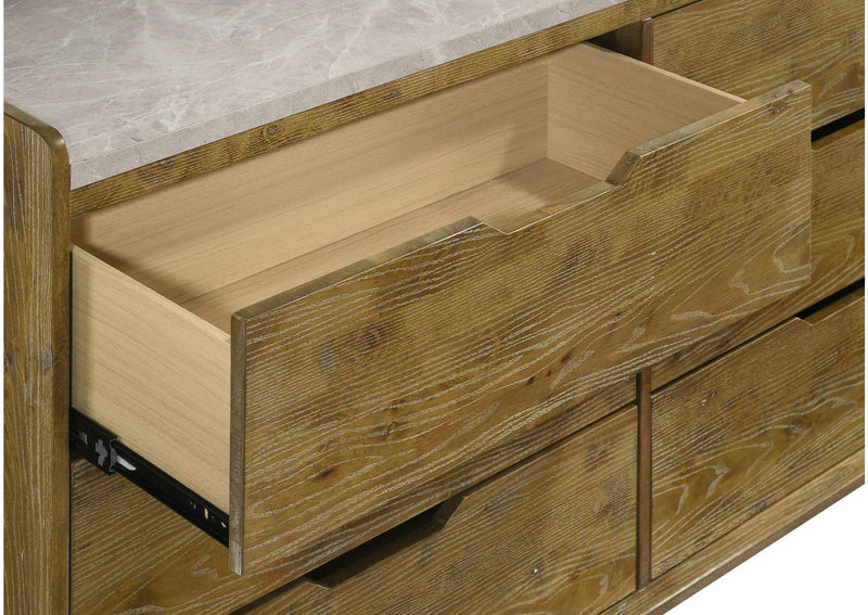 222973 Henderson 6-drawer Bedroom Dresser Cabinet Medium Oak