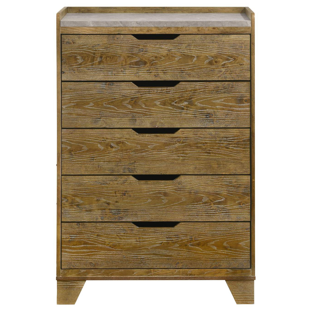 222975 Henderson 5-drawer Bedroom Chest of Drawers Medium Oak