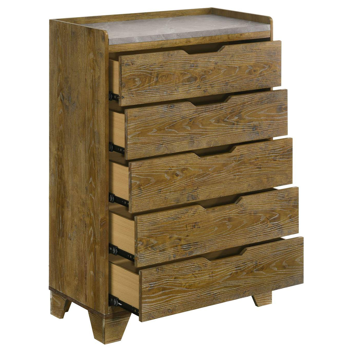 222975 Henderson 5-drawer Bedroom Chest of Drawers Medium Oak