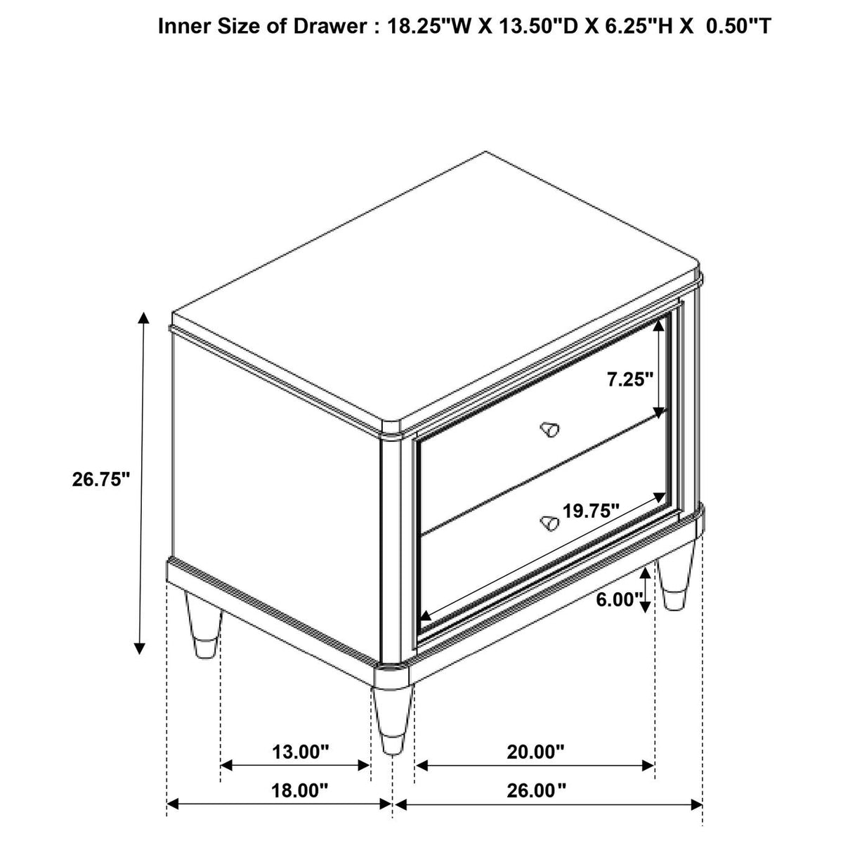 223062 Emberlyn 2-drawer Nightstand Brown