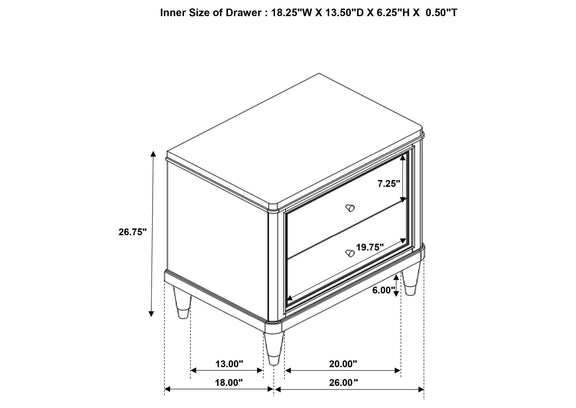 223062 Emberlyn 2-drawer Nightstand Brown