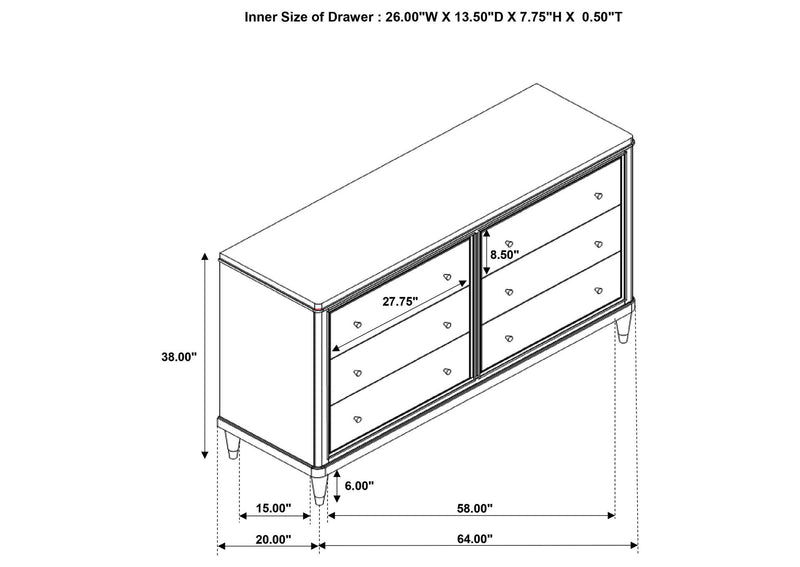 223063 Emberlyn 6-drawer Dresser Brown