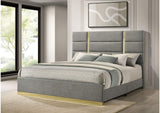 223091GRYKE Ines 56-inch Fabric Upholstered Eastern King Panel Bed Grey