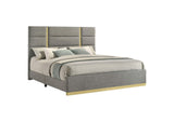 223091GRYKE Ines 56-inch Fabric Upholstered Eastern King Panel Bed Grey