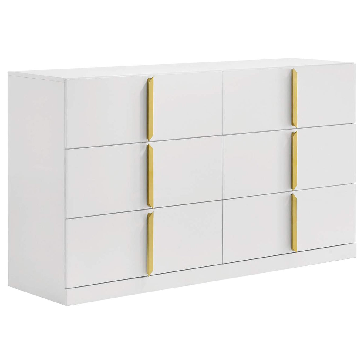 223091GRYQ-S5 Ines 5-piece Queen Bedroom Set Grey and White High Gloss