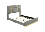 223091GRYQ Ines 56-inch Fabric Upholstered Queen Panel Bed Grey