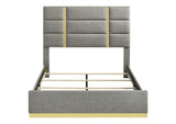 223091GRYQ Ines 56-inch Fabric Upholstered Queen Panel Bed Grey