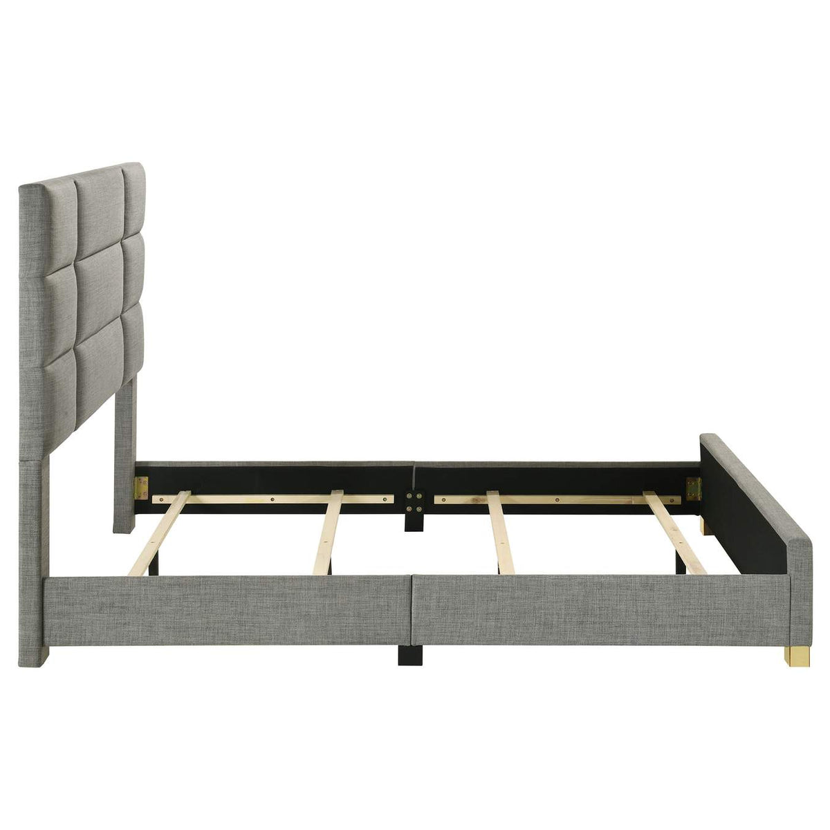 223091GRYQ Ines 56-inch Fabric Upholstered Queen Panel Bed Grey