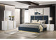 223091NVYKE-S4 Ines 4-piece Eastern King Bedroom Set Navy and White High Gloss