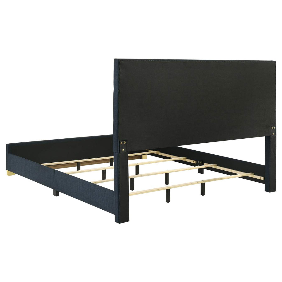 223091NVYKE-S4 Ines 4-piece Eastern King Bedroom Set Navy and White High Gloss