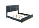 223091NVYKE Ines 56-inch Fabric Upholstered Eastern King Panel Bed Navy