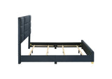 223091NVYKE Ines 56-inch Fabric Upholstered Eastern King Panel Bed Navy