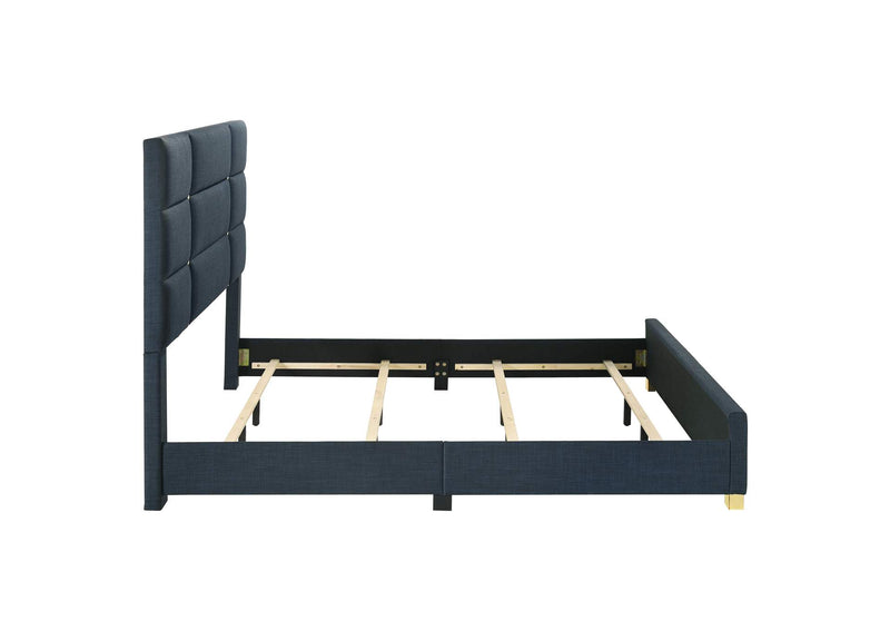 223091NVYKE Ines 56-inch Fabric Upholstered Eastern King Panel Bed Navy