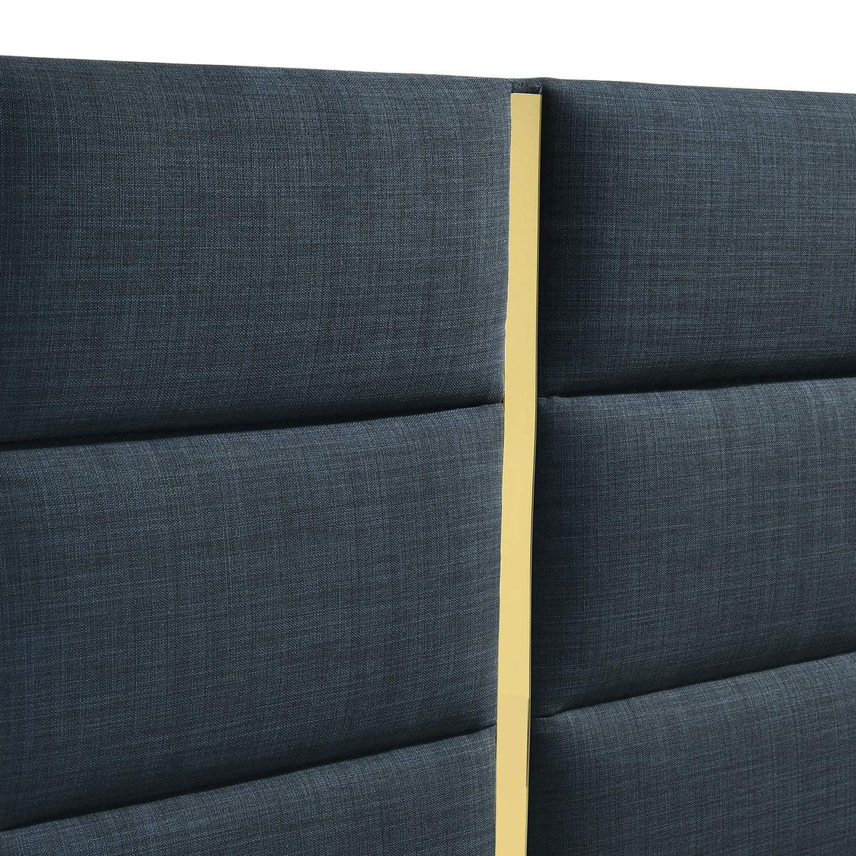 223091NVYKE Ines 56-inch Fabric Upholstered Eastern King Panel Bed Navy