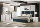 223091NVYQ-S5 Ines 5-piece Queen Bedroom Set Navy and White High Gloss