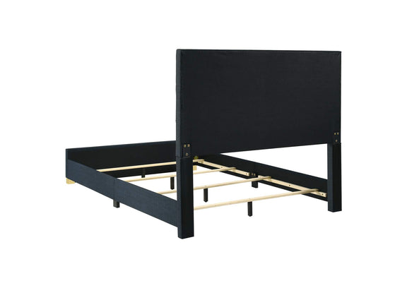 223091NVYQ Ines 56-inch Fabric Upholstered Queen Panel Bed Navy