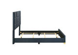 223091NVYQ Ines 56-inch Fabric Upholstered Queen Panel Bed Navy