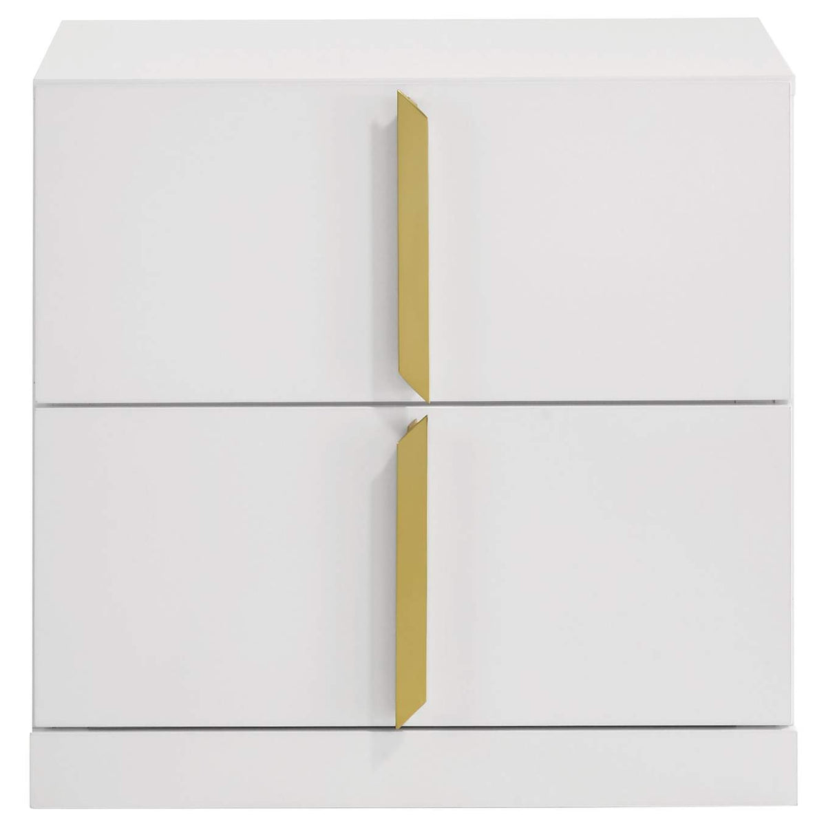 223092 Ines 2-drawer Nightstand Bedside Table White High Gloss