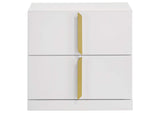 223092 Ines 2-drawer Nightstand Bedside Table White High Gloss