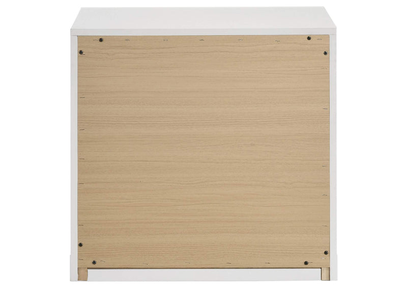223092 Ines 2-drawer Nightstand Bedside Table White High Gloss