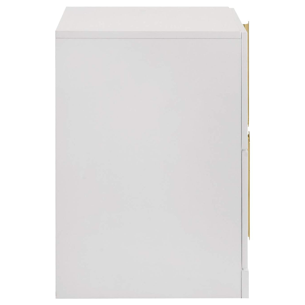 223092 Ines 2-drawer Nightstand Bedside Table White High Gloss