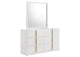 223093M Ines 6-drawer Bedroom Dresser with Mirror White High Gloss