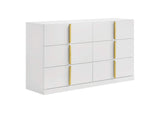 223093 Ines 6-drawer Bedroom Dresser Cabinet White High Gloss