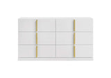 223093 Ines 6-drawer Bedroom Dresser Cabinet White High Gloss