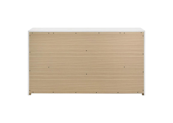 223093 Ines 6-drawer Bedroom Dresser Cabinet White High Gloss
