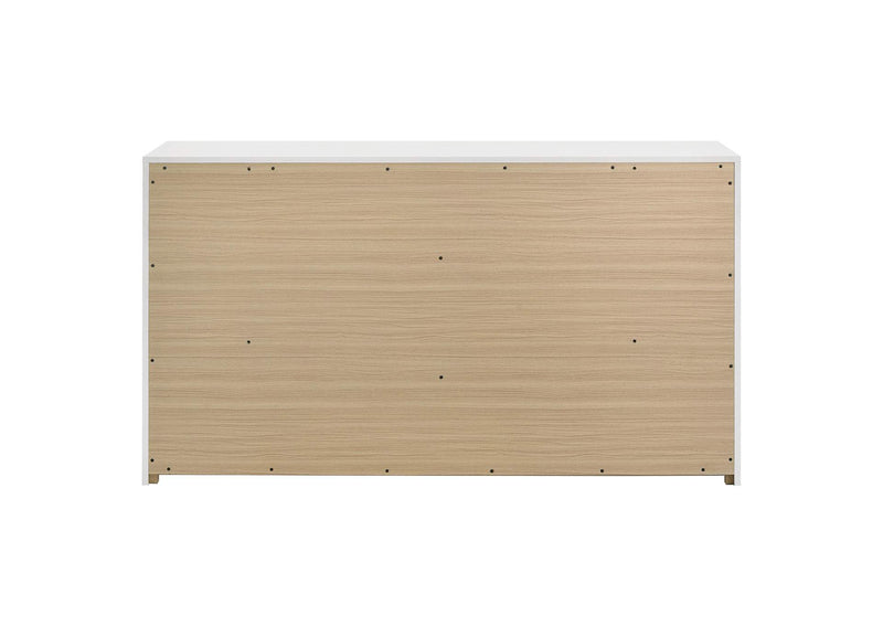 223093 Ines 6-drawer Bedroom Dresser Cabinet White High Gloss