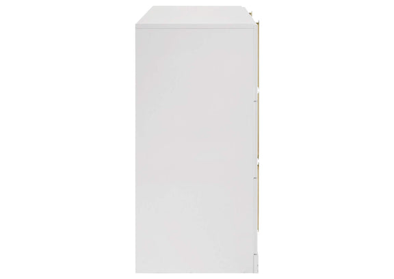 223093 Ines 6-drawer Bedroom Dresser Cabinet White High Gloss