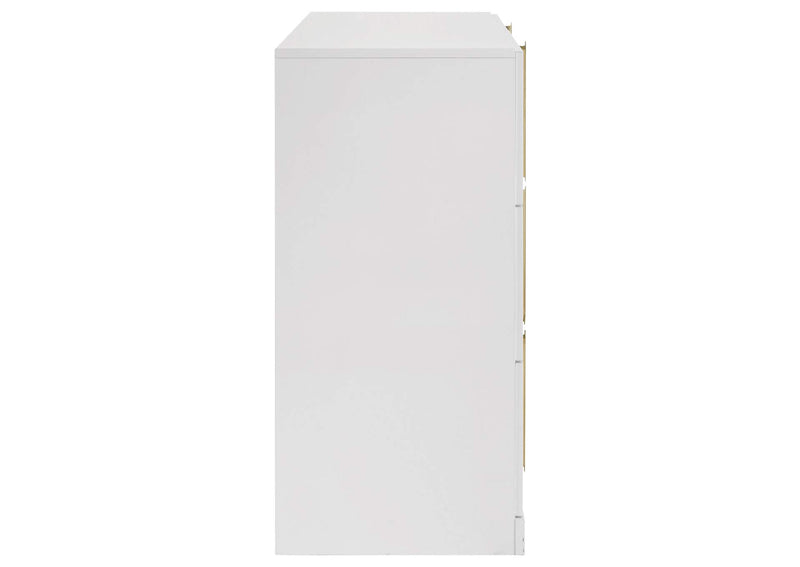 223093 Ines 6-drawer Bedroom Dresser Cabinet White High Gloss