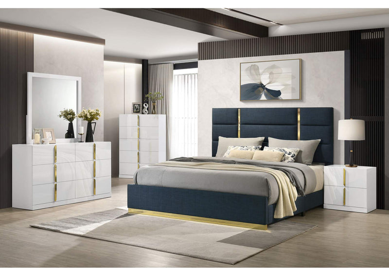 223093 Ines 6-drawer Bedroom Dresser Cabinet White High Gloss