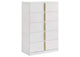 223095 Ines 5-drawer Bedroom Chest of Drawers White High Gloss