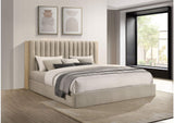 223111KE Arielle Eastern King Bookcase Panel Storage Bed Light Oak