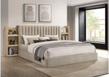 223111KE Arielle Eastern King Bookcase Panel Storage Bed Light Oak