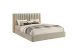 223111KE Arielle Eastern King Bookcase Panel Storage Bed Light Oak