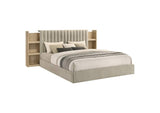 223111KE Arielle Eastern King Bookcase Panel Storage Bed Light Oak