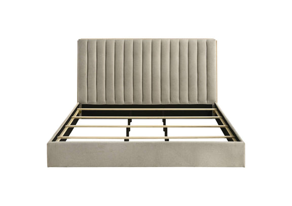 223111KE Arielle Eastern King Bookcase Panel Storage Bed Light Oak